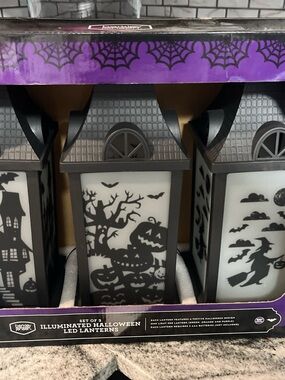 Berkley Jensen 13” Illuminated Halloween LED Lanterns, 3 pk.